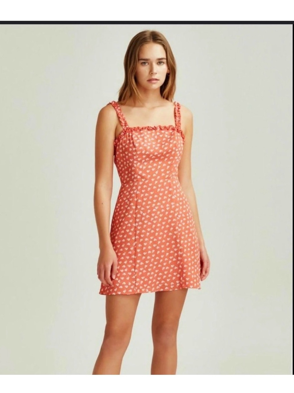 NWT The Fifth Label Kaleidoscope Tank Dress Sz 8 Floral Coral Ivory Ruffles
